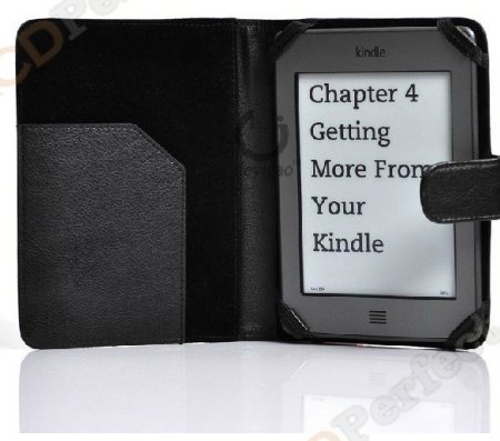 Black Leather Book Style Marware ATLAS Folio Case Cover For Amazon Kindle Touch