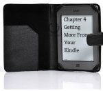 Black Leather Book Style Marware ATLAS Folio Case Cover For Amazon Kindle Touch