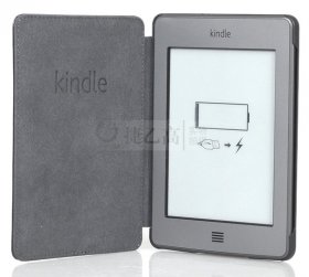 Black Red Leather Business Style Case Cover For Amazon Kindle Touch