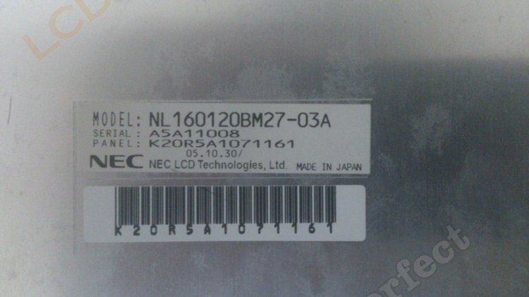 Original NL160120BM27-03A NEC Screen Panel 21.3\" NL160120BM27-03A LCD Display