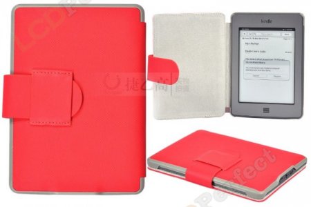 Ultra-thin PU Leather Book style Case Cover For Amazon Kindle Touch Kindle 4/5