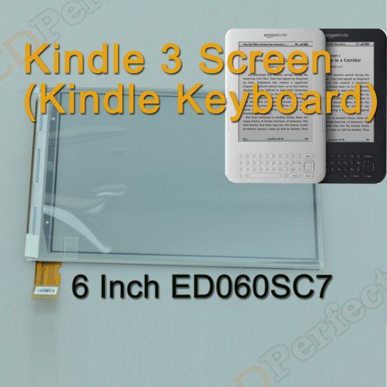 60 pcs X E-ink Screen Panel PVI ED060SC7 Replacement for Ebook reader Amazon Kindle 3 K3 Kindle Keyboard D00901 Free Shipping by Express shipping