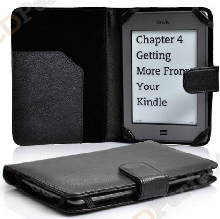 Black Leather Book Style Marware ATLAS Folio Case Cover For Amazon Kindle Touch