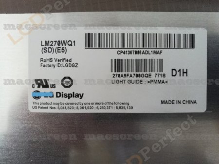 Original 27" LM270WQ1-SDE5 LCD Display with Glass Assembly For A1312 2011 Year 2560*1440 Screen