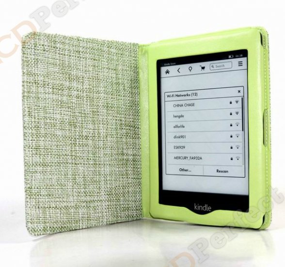 Green Leather Pastoral style Case Cover For Amazon Kindle 4/5 kindle Paperwhite