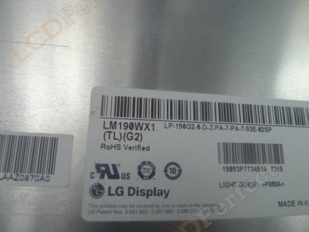 Original LG LM190WX1-TLG2 Screen Panel 19.0" 1440x900 LM190WX1-TLG2 LCD Display
