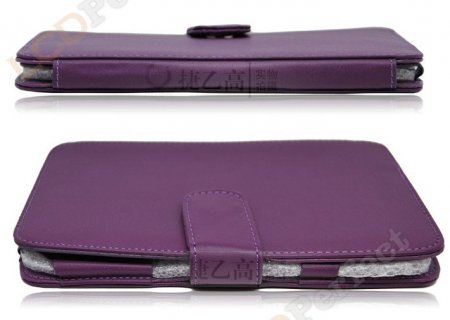 Purple PU Leather Book Style Case Cover With Buckle For Amazon Kindle 3