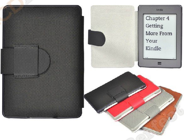 Ultra-thin PU Leather Book style Case Cover For Amazon Kindle Touch Kindle 4/5