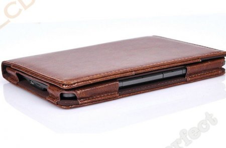Brown PU Leather Book style Case Cover For Amazon Kindle 4